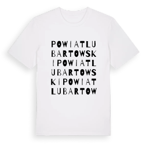 powiat lubartowski ordlek t-shirt – ekologisk bomull t-shirt från Pinshirt