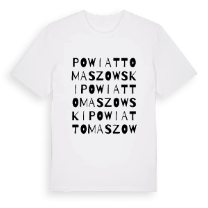 powiat tomaszowski ordlek t-shirt – ekologisk bomull t-shirt från Pinshirt