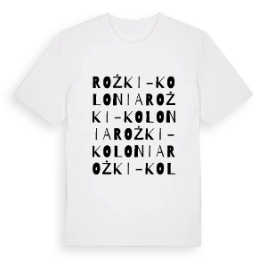 Rożki-Kolonia ordlek t-shirt – ekologisk bomull t-shirt från Pinshirt