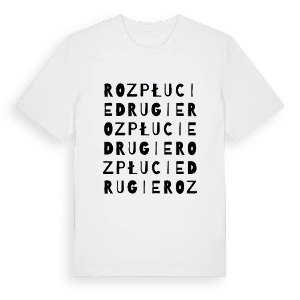 Rozpłucie Drugie ordlek t-shirt – ekologisk bomull t-shirt från Pinshirt