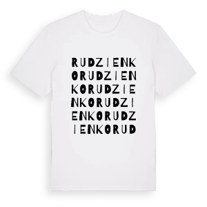 Rudzienko ordlek t-shirt – ekologisk bomull t-shirt från Pinshirt