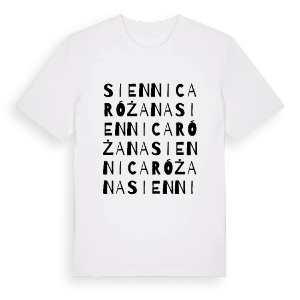 Siennica Różana ordlek t-shirt – ekologisk bomull t-shirt från Pinshirt
