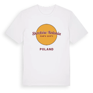 Skrobów-Kolonia cirkel t-shirt – ekologisk bomull t-shirt från Pinshirt