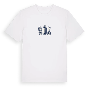 Sól college t-shirt – ekologisk bomull t-shirt från Pinshirt