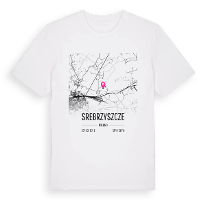 Srebrzyszcze karta t-shirt – ekologisk bomull t-shirt från Pinshirt