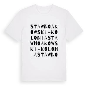 Staw Noakowski-Kolonia ordlek t-shirt – ekologisk bomull t-shirt från Pinshirt