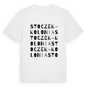 Stoczek-Kolonia ordlek t-shirt – ekologisk bomull t-shirt från Pinshirt