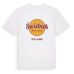 Świdnik cirkel t-shirt – ekologisk bomull t-shirt från Pinshirt