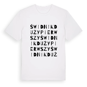 Świdnik Duży Pierwszy ordlek t-shirt – ekologisk bomull t-shirt från Pinshirt