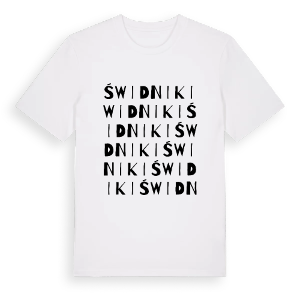 Świdniki ordlek t-shirt – ekologisk bomull t-shirt från Pinshirt