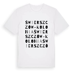 Świerszczów-Kolonia ordlek t-shirt – ekologisk bomull t-shirt från Pinshirt