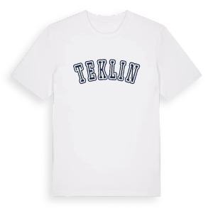 Teklin college t-shirt – ekologisk bomull t-shirt från Pinshirt