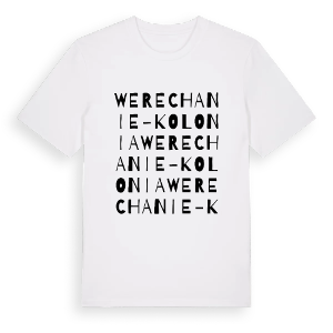 Werechanie-Kolonia ordlek t-shirt – ekologisk bomull t-shirt från Pinshirt
