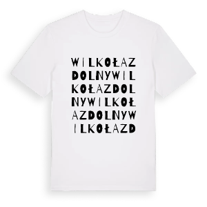Wilkołaz Dolny ordlek t-shirt – ekologisk bomull t-shirt från Pinshirt