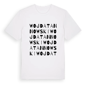 Wojdat Annowski ordlek t-shirt – ekologisk bomull t-shirt från Pinshirt