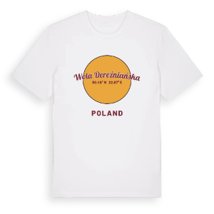 Wola Dereźniańska cirkel t-shirt – ekologisk bomull t-shirt från Pinshirt