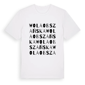 Wola Obszańska ordlek t-shirt – ekologisk bomull t-shirt från Pinshirt