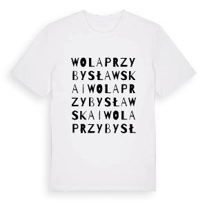 Wola Przybysławska I ordlek t-shirt – ekologisk bomull t-shirt från Pinshirt