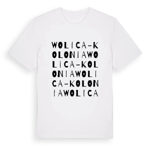 Wolica-Kolonia ordlek t-shirt – ekologisk bomull t-shirt från Pinshirt