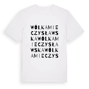 Wólka Mieczysławska ordlek t-shirt – ekologisk bomull t-shirt från Pinshirt