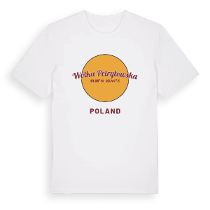 Wólka Petryłowska cirkel t-shirt – ekologisk bomull t-shirt från Pinshirt