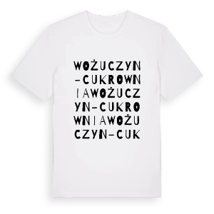 Wożuczyn-Cukrownia ordlek t-shirt – ekologisk bomull t-shirt från Pinshirt