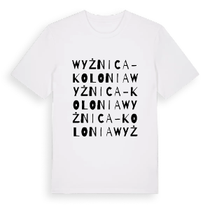Wyżnica-Kolonia ordlek t-shirt – ekologisk bomull t-shirt från Pinshirt