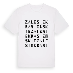Zalesie Krasieńskie ordlek t-shirt – ekologisk bomull t-shirt från Pinshirt