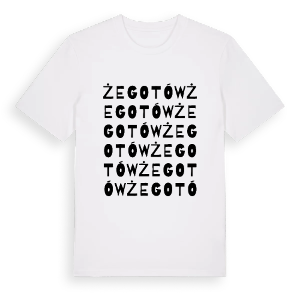 Żegotów ordlek t-shirt – ekologisk bomull t-shirt från Pinshirt