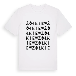 Żółkiew ordlek t-shirt – ekologisk bomull t-shirt från Pinshirt