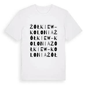 Żółkiew-Kolonia ordlek t-shirt – ekologisk bomull t-shirt från Pinshirt