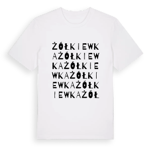 Żółkiewka ordlek t-shirt – ekologisk bomull t-shirt från Pinshirt