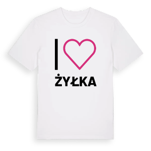 Jag älskar Żyłka t-shirt stort tryck – ekologisk bomull t-shirt från Pinshirt
