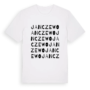 Janczewo ordlek t-shirt – ekologisk bomull t-shirt från Pinshirt