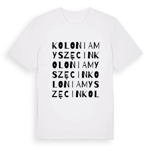 Kolonia Myszęcin ordlek t-shirt – ekologisk bomull t-shirt från Pinshirt