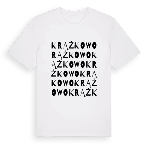 Krążkowo ordlek t-shirt – ekologisk bomull t-shirt från Pinshirt