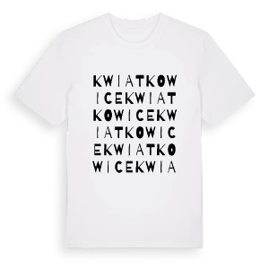Kwiatkowice ordlek t-shirt – ekologisk bomull t-shirt från Pinshirt