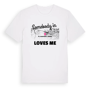 Någon i Os. Europejskie - Wschód älskar mig t-shirt – ekologisk bomull t-shirt från Pinshirt