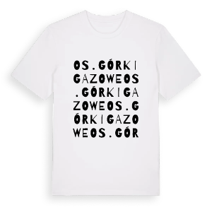 Os. Górki Gazowe ordlek t-shirt – ekologisk bomull t-shirt från Pinshirt
