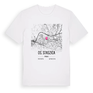 Os. Staszica karta t-shirt – ekologisk bomull t-shirt från Pinshirt