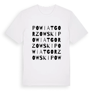 powiat gorzowski ordlek t-shirt – ekologisk bomull t-shirt från Pinshirt