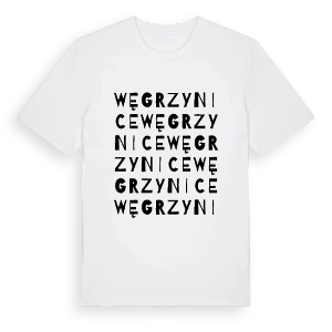 Węgrzynice ordlek t-shirt – ekologisk bomull t-shirt från Pinshirt