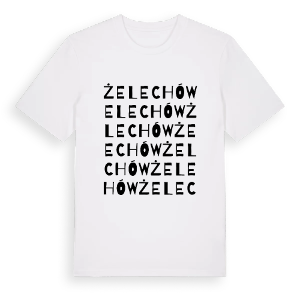 Żelechów ordlek t-shirt – ekologisk bomull t-shirt från Pinshirt