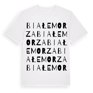 Białe Morza ordlek t-shirt – ekologisk bomull t-shirt från Pinshirt
