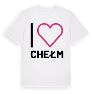 Jag älskar Chełm t-shirt stort tryck – ekologisk bomull t-shirt från Pinshirt