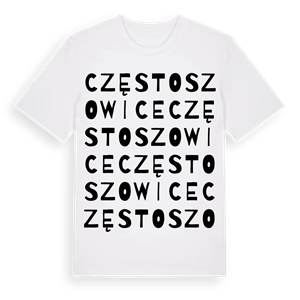Częstoszowice ordlek t-shirt – ekologisk bomull t-shirt från Pinshirt