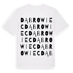 Dąbrowiec ordlek t-shirt – ekologisk bomull t-shirt från Pinshirt