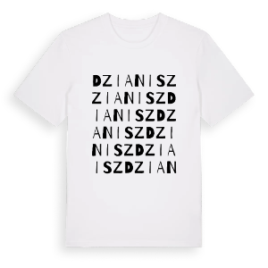 Dzianisz ordlek t-shirt – ekologisk bomull t-shirt från Pinshirt