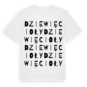 Dziewięcioły ordlek t-shirt – ekologisk bomull t-shirt från Pinshirt