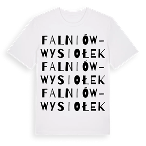 Falniów-Wysiołek ordlek t-shirt – ekologisk bomull t-shirt från Pinshirt